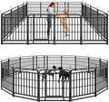 Dog Fence Outdoor 16 Piece Panels 32" Height, Square Steel Pipe by Committedtobetterpetlife