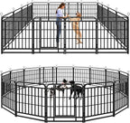 Dog Fence Outdoor 16 Piece Panels 32" Height, Square Steel Pipe by Committedtobetterpetlife