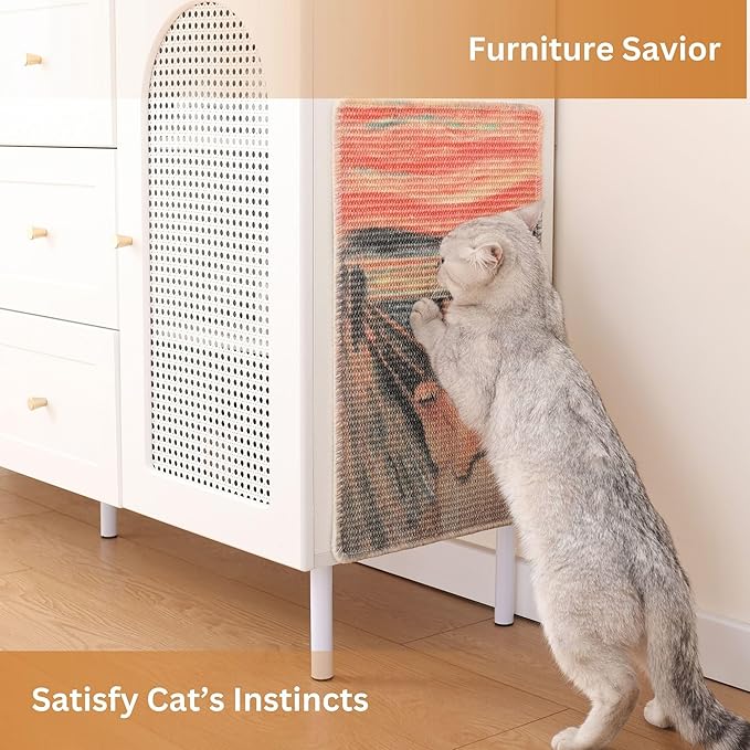 Sisal Cat Scratcher Post Mat, Durable and Shedding-Resistant Cat Scratching - Image 3