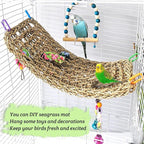 Bird Seagrass Mat 16 × 7" Parrot Natural Grass Woven Net Hammock Parakeet - Image 4