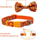 Thanksgiving Dog Collar with Bow Tie Set, Holiday Turkey Pattern Pet Collar - Image 2