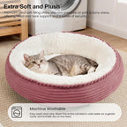 Love's cabin Round Donut Cat and Dog Cushion Bed, 20in Pet Bed - Image 7