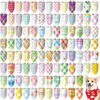 100 Pcs Spring Dog Bandanas Bulk Pet Bibs Colorful Triangle Scarf Pet Bandanas by Huhumy