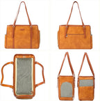 Fashion Dog Purse Pet Carrier Leather Bag - Image 3