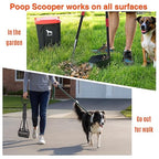 Dog Pooper Scooper, Long Handle Tray & Rake, 60 Waste Bags, Dog Waste Large Bin - Image 4