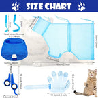 Patelai 5 Pcs Cat Bathing Bag Set Cat Grooming Bag Adjustable Pet Shower Net - Image 2