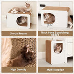 EHEYCIGA Cardboard Cat Scratcher House, 20-Inch Corrugated Cat Scratcher - Image 5