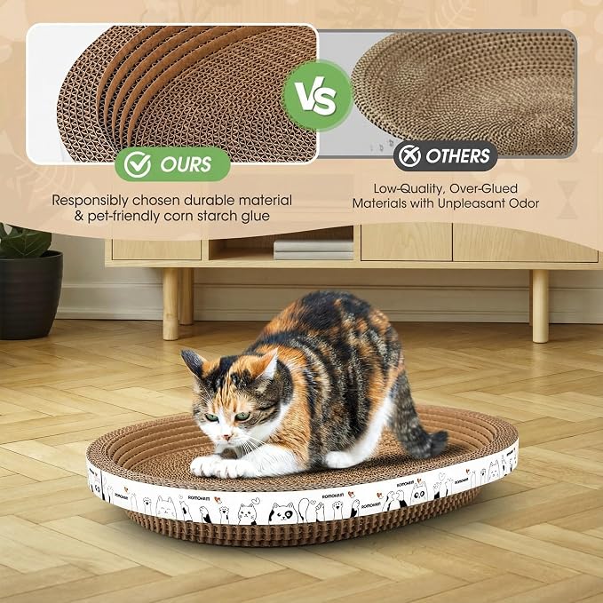 3Pack Extra Large Versatile Cardboard cat Scratcher & Lounger bed, High-Density - Image 4