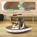 3 Pack Oval Cardboard Cat Scratcher & Lounger Bed, High-Density Cat Scratching - Image 4