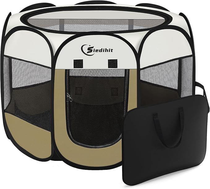 Dog Cat Playpen, Small Puppy Pet Playpen, Dog Crate Tent Cage Indoor/Outdoor by Siedihit