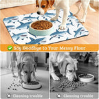 Shark Dog Food Mat, Wild Fish Absorbent Pet Feeding Mat - Image 4