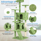 FDW | 70" Cat Tree Tower | Green | Multi-Level Indoor Activity Center - Image 5