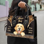 Personalized Pet Mom Leather Handbag – Custom Name Dog Cat Photo Purse - Image 2