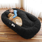 Human Dog Bed, Washable Faux Fur Pet Bed by WROS