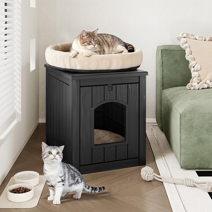 Cat Litter Box Enclosure, Plastic Hidden Litter Box Side Table - Image 4