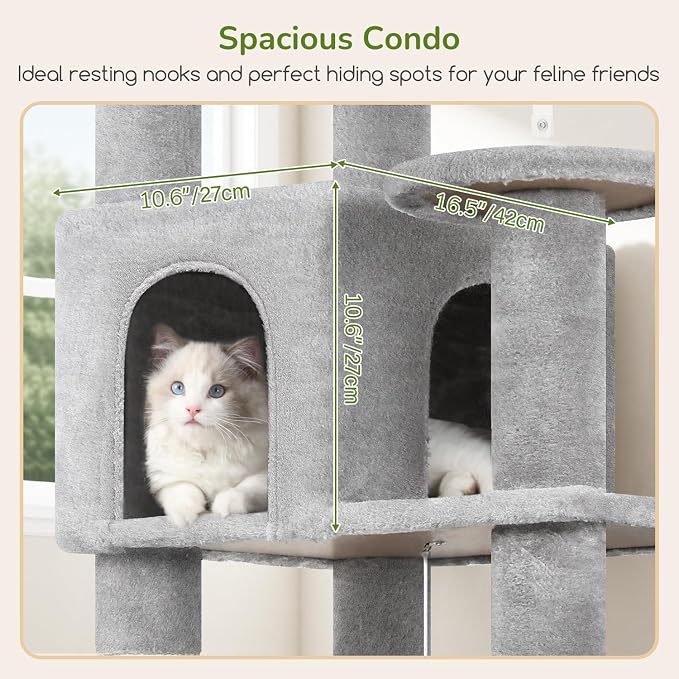 Globlazer Extra Large Platform Cat Tree, 65in Sturdy Cat Tree - Image 4