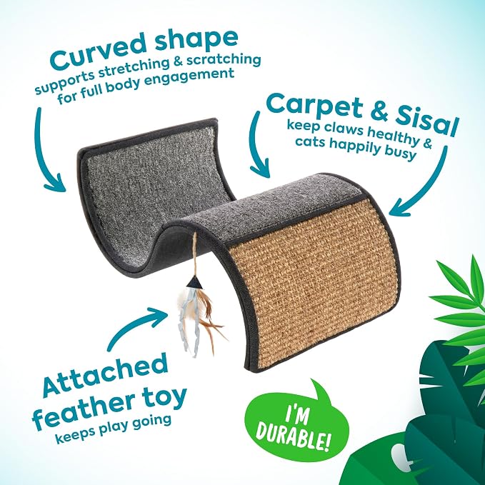 Petlinks Dream Curl Carpet Cat Scratcher, Dual-Surface Cat Scratching Post - Image 2