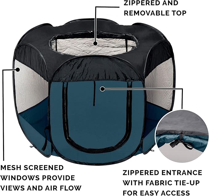 Furhaven Portable Dog Playpen Cat Tent, Pet playground, Kennel foldable indoor - Image 4