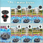 Yzert Solar Fountain Flower Shape-No Battery, Glass 3.5W Solar Water Fountain - Image 3