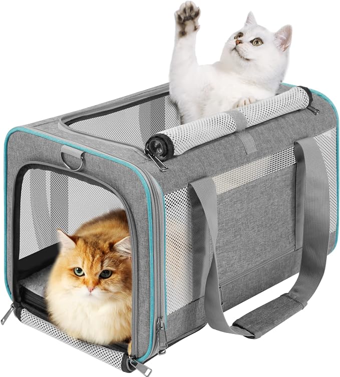 Pet Carrier for Large Cats 20 lbs+ / Soft Sided Small Dog Travel Carriers Top by GAPZER