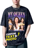 H-DEWALL Custom T Shirts Mineral Wash Tshirt Bootleg Rap Tee Customized Gifts by H-DEWALL