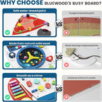 BlueWood Wooden Wall Busy Board Panels, Toddler Learning Activity Center - Image 3
