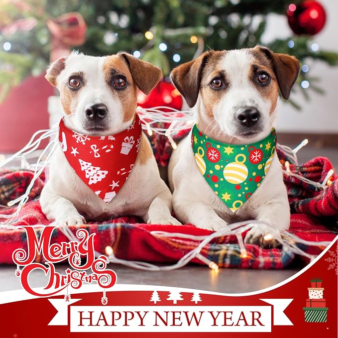 Abbylike 50 Pieces Christmas Dog Bandanas Bulk Xmas Bandanas - Image 4