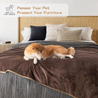 Waterproof Dog Blankets Brown, Soft Fluffy Sofa Car Bed Protector, Reversible - Image 6