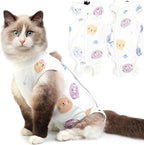 Cat Recovery Suit for Spay Abdominal Wounds, Breathable Cat Onesie for Cats by Hpetppy