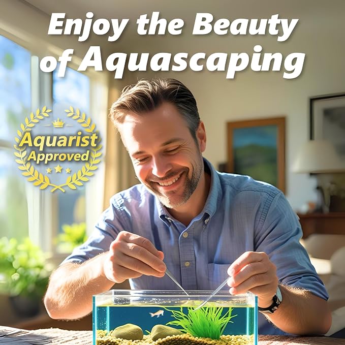 3-Piece Aquascaping Tools Set – 25cm / 9.8in Straight & Curved Long Tweezers - Image 2