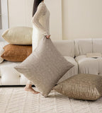 Pack of 4 Oversized Faux Leather Neutral Decorative Throw Pillow Covers 28x28 - Image 9