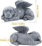 Dog Memorial Stone Resin Statue Pets Sleeping Angel Dog Keepsake Marker Grave - Image 6