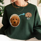 VIOLAVA Custom Cat Embroidered Christmas Sweatshirt – Personalized Pet Name - Image 2