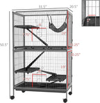 PawHut 50" 5-Tier Small Animal Cage, Ferret Cage, Large Chinchilla Cage - Image 7
