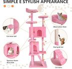 BestPet | 70" Cat Tree Tower | Pink | Sturdy, Hanging Cat Toys, Observation - Image 6