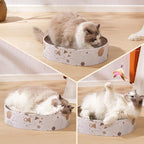 Oval Sturdy Cat Scratching Cardboard Pad Breathable Cat Scratch Pad, Cat - Image 7