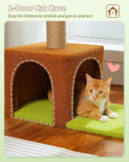 Flower Cat Tree with Sisal Scratching Posts, Cat Condo with Removable Flower Bed - Image 5