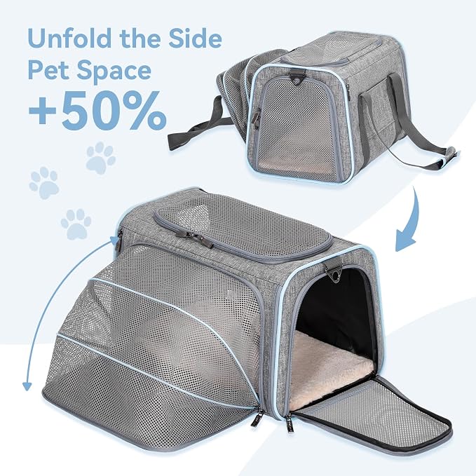 Petsfit Expandable Cat Carrier Dog Carriers, Airline Approved Soft-Sided - Image 4