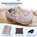 Human Dog Bed, Washable Faux Fur Pet Bed - Image 5