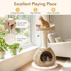 PETSITE 28-inch Modern Cat Tree, Small Cute Cat Tower Sisal Scratching Post - Image 7