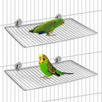 BNOSDM 2 Pack Bird Perch Platform Stainless Steel Birds Perches Parrot Shelf by BNOSDM