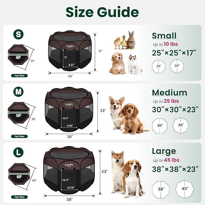Love's cabin Pet Puppy Dog Playpen, Medium Dog Tent Crates Cage Indoor/Outdoor - Image 2