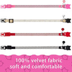 Weewooday 4 Pieces Rhinestones Cat Collars Breakaway Cat Collar - Image 4