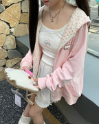 Womens Y2K Zip Up Cute Graphic Hoodies Cat Ears Casual Cartoon Harajuku Kawaii - Image 5