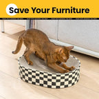 Cat Scratcher Cardboard, 2-in-1 Oval Scratching Pad & Lounge Bed, High-Density - Image 3