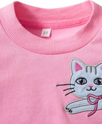 Toddler Baby Girls Cotton Sweater, Long Sleeve Crewneck Sweatshirt Pullover - Image 4