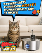 Wireless Cat Water Fountain Stainless Steel, Cordless Automatic Pet Water - Image 3