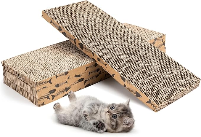 Mini Cat Scratching Board 4pcs Brown Cardboard Cat Scratcher Scratch Pad by Unknown