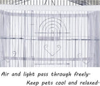 Tamu style Bird Cage Seed Catcher, Stretchy Form Fitting Mesh Skirt Cover - Image 3