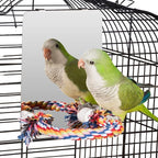 Colorday 7" Bird Mirror with Rope Perch, Bird Swing, Parrot Cage Toys - Image 3